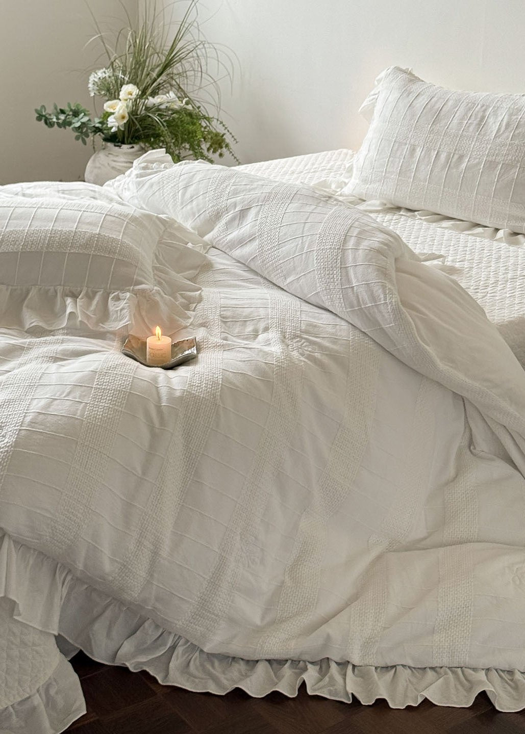 -Ever Lasting - Alaina Ruffle Lace Bedding Bundle -Bedding Bundle -Ever Lasting