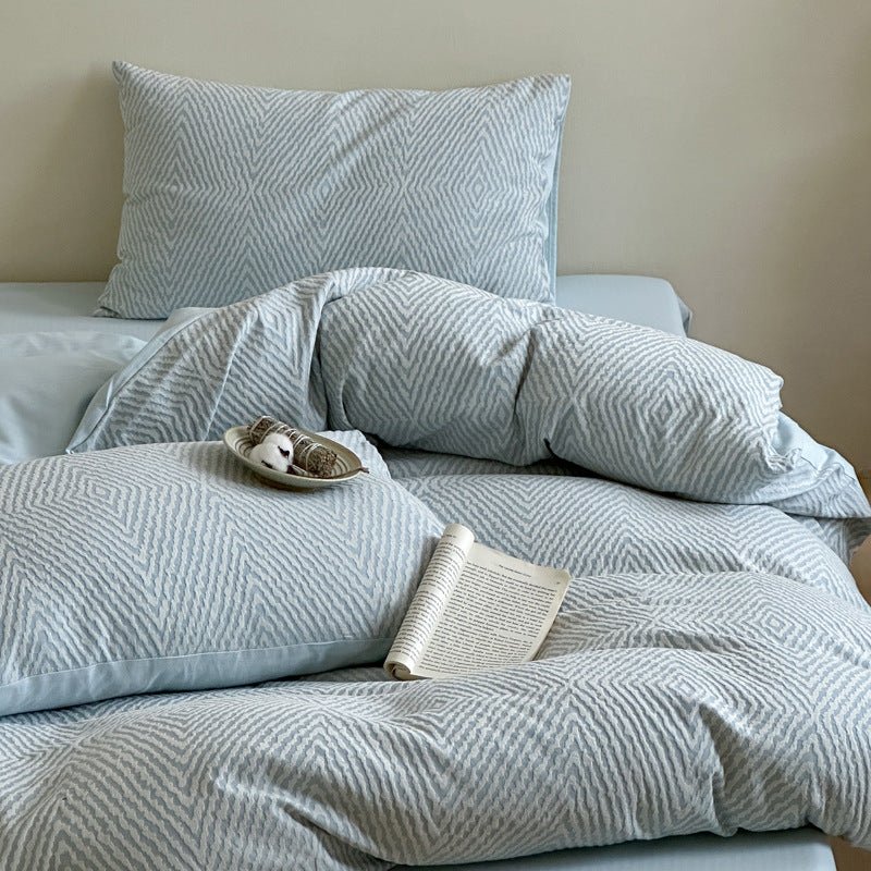 -Ever Lasting - Alder Jacquard Bedding Set / Blue -Bedding Set -Ever Lasting