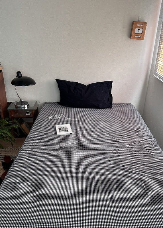 - Ever Lasting - Alessia Gingham Washed Cotton Bedding Set / Blue + Green - Bedding Set - Ever Lasting