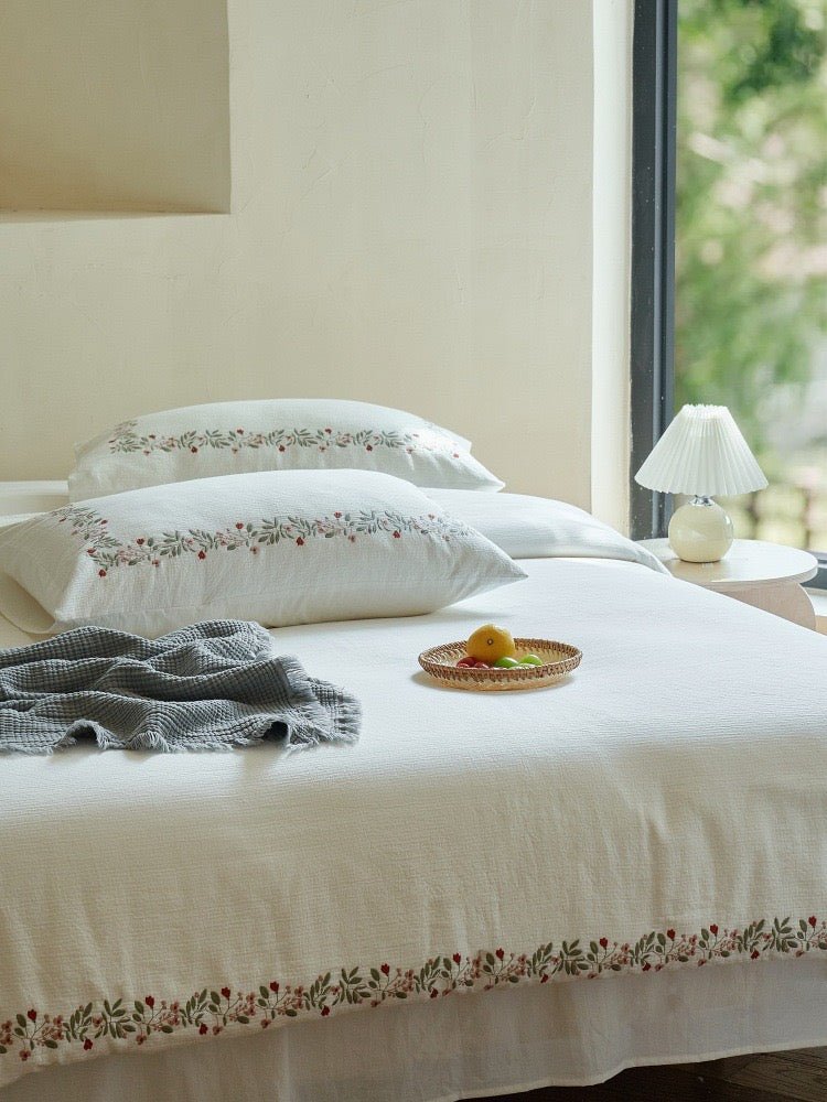 - Ever Lasting - Amara Floral Embroidered Bedding Bundle - Bedding Bundle - Ever Lasting