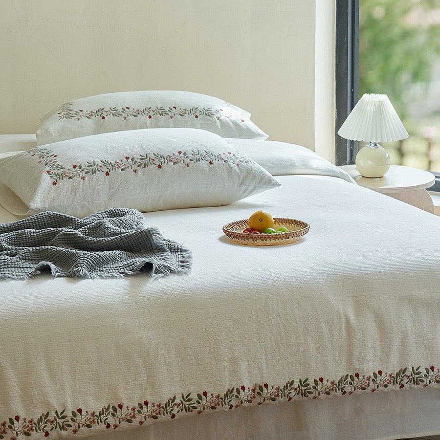 - Ever Lasting - Amara Floral Embroidered Bedding Bundle - Bedding Bundle - Ever Lasting
