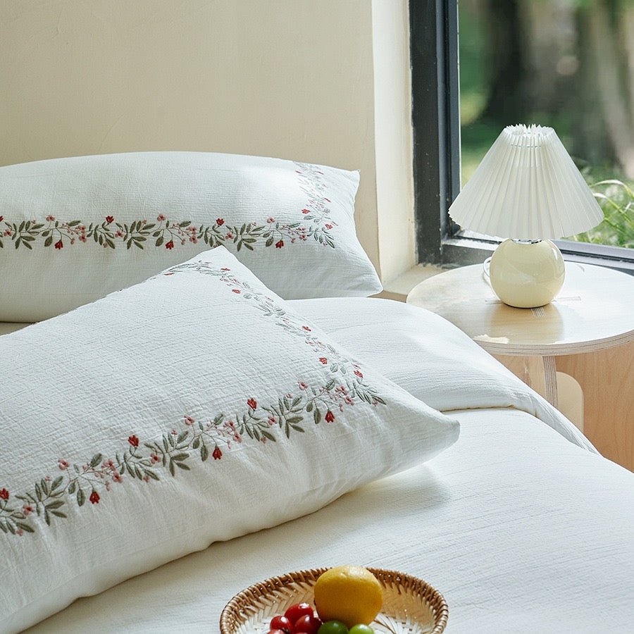 - Ever Lasting - Amara Floral Embroidered Bedding Bundle - Bedding Bundle - Ever Lasting