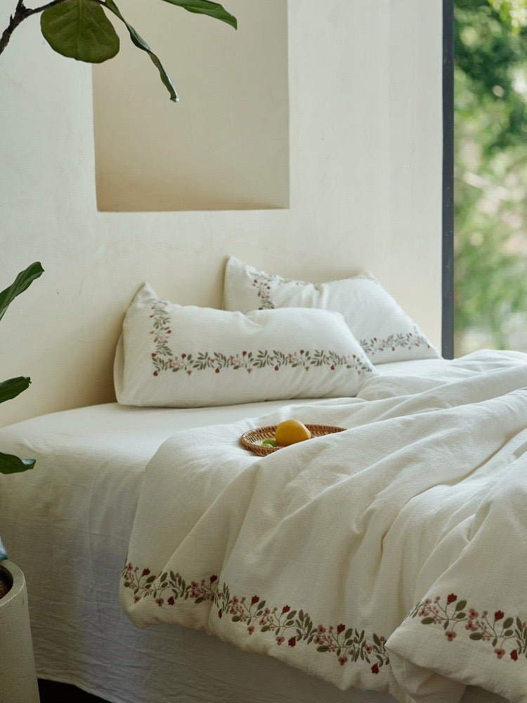 - Ever Lasting - Amara Floral Embroidered Bedding Bundle - Bedding Bundle - Ever Lasting