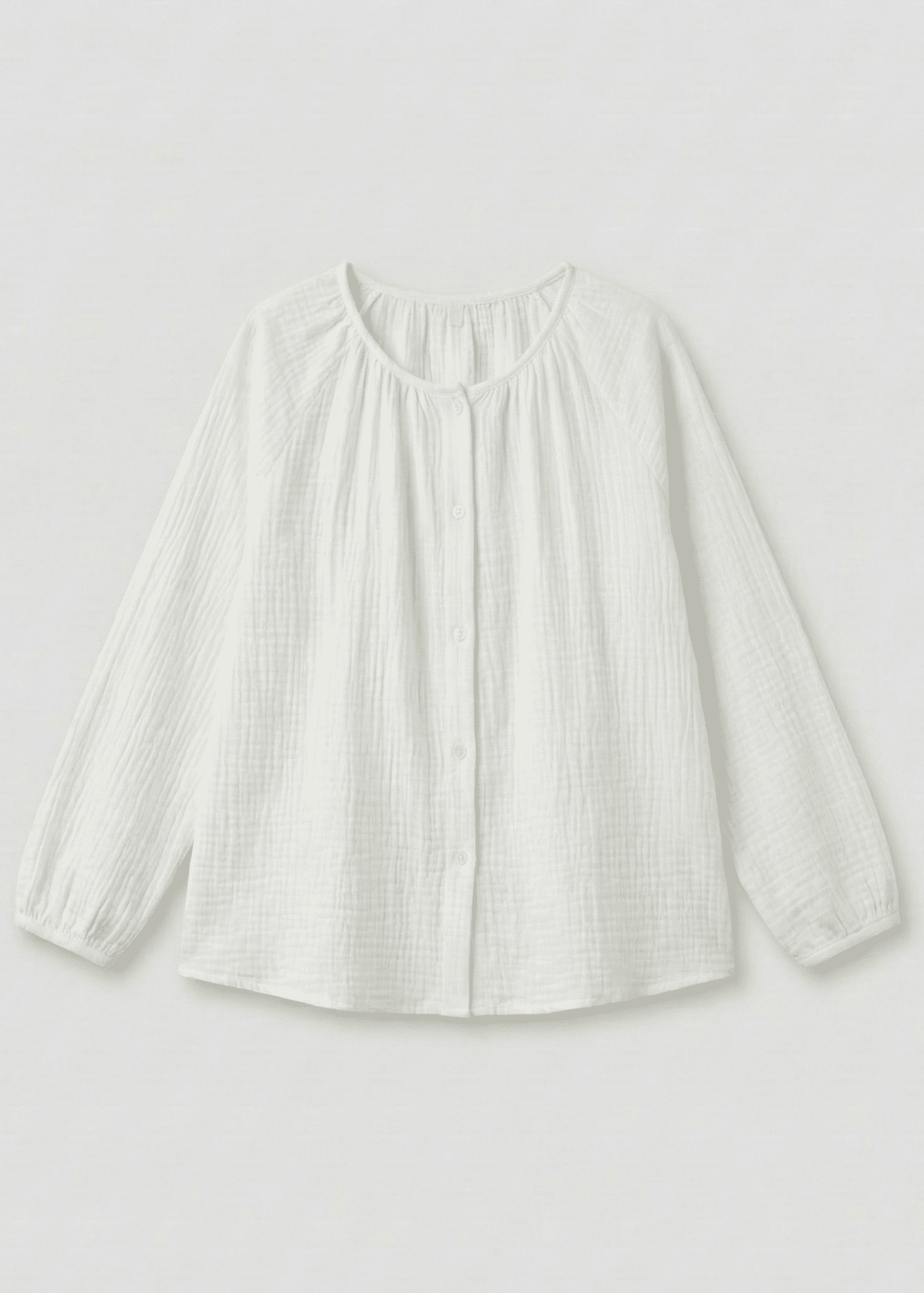 - Ever Lasting - Amélie Double - Layer Cotton Round - Neck Pajama Set / White - Pajamas - Ever Lasting