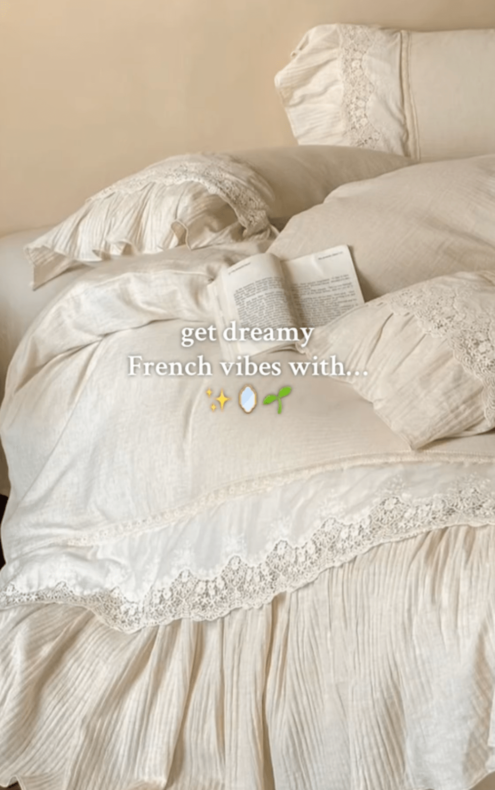 Amelie Lace Embroidered Linen Cotton Bedding Bundle - Ever Lasting