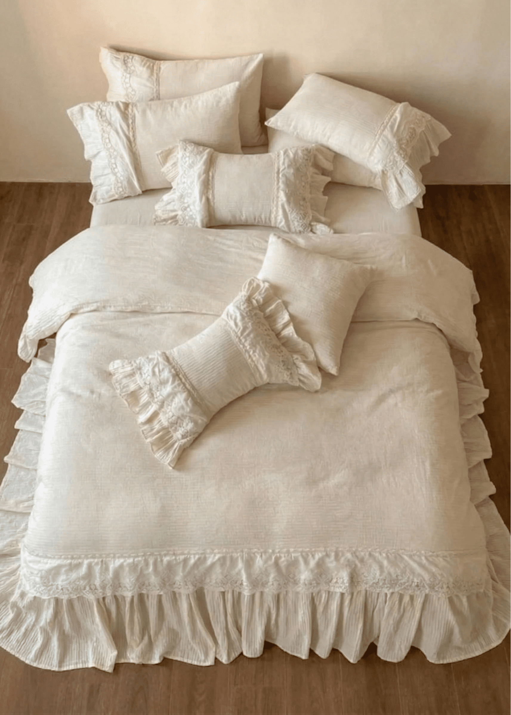 - Ever Lasting - Amelie Lace Embroidered Linen Cotton Bedding Bundle - Bedding Bundle - Ever Lasting