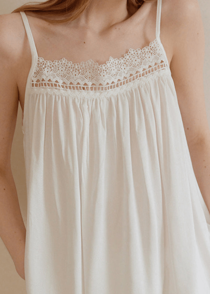 Amie Lace Collar Satin Lightweight Pajama Set / White - Ever Lasting