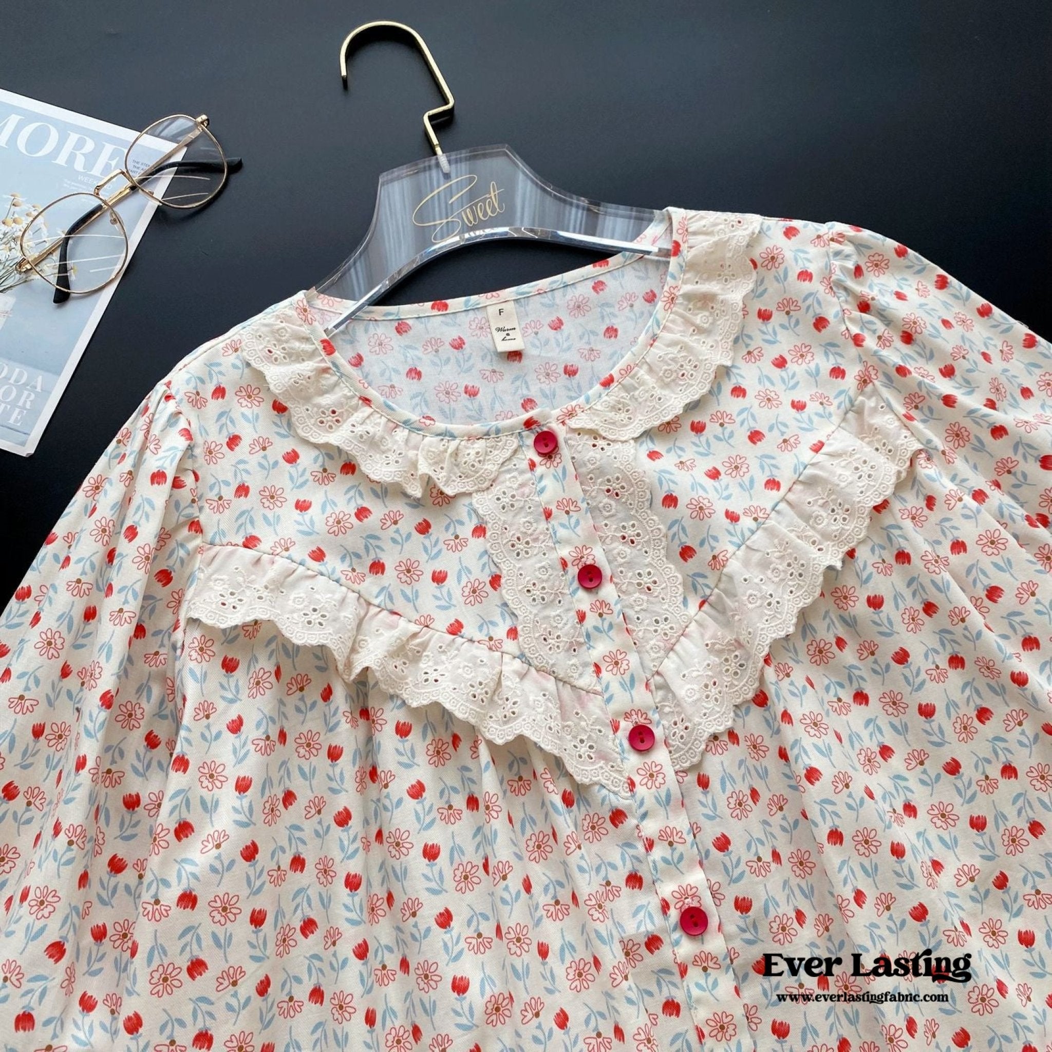 Amie Lace Spring Floral Pajamas - Ever Lasting