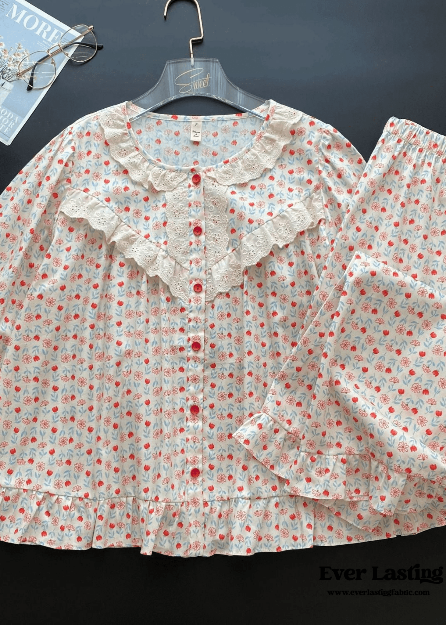 Amie Lace Spring Floral Pajamas - Ever Lasting