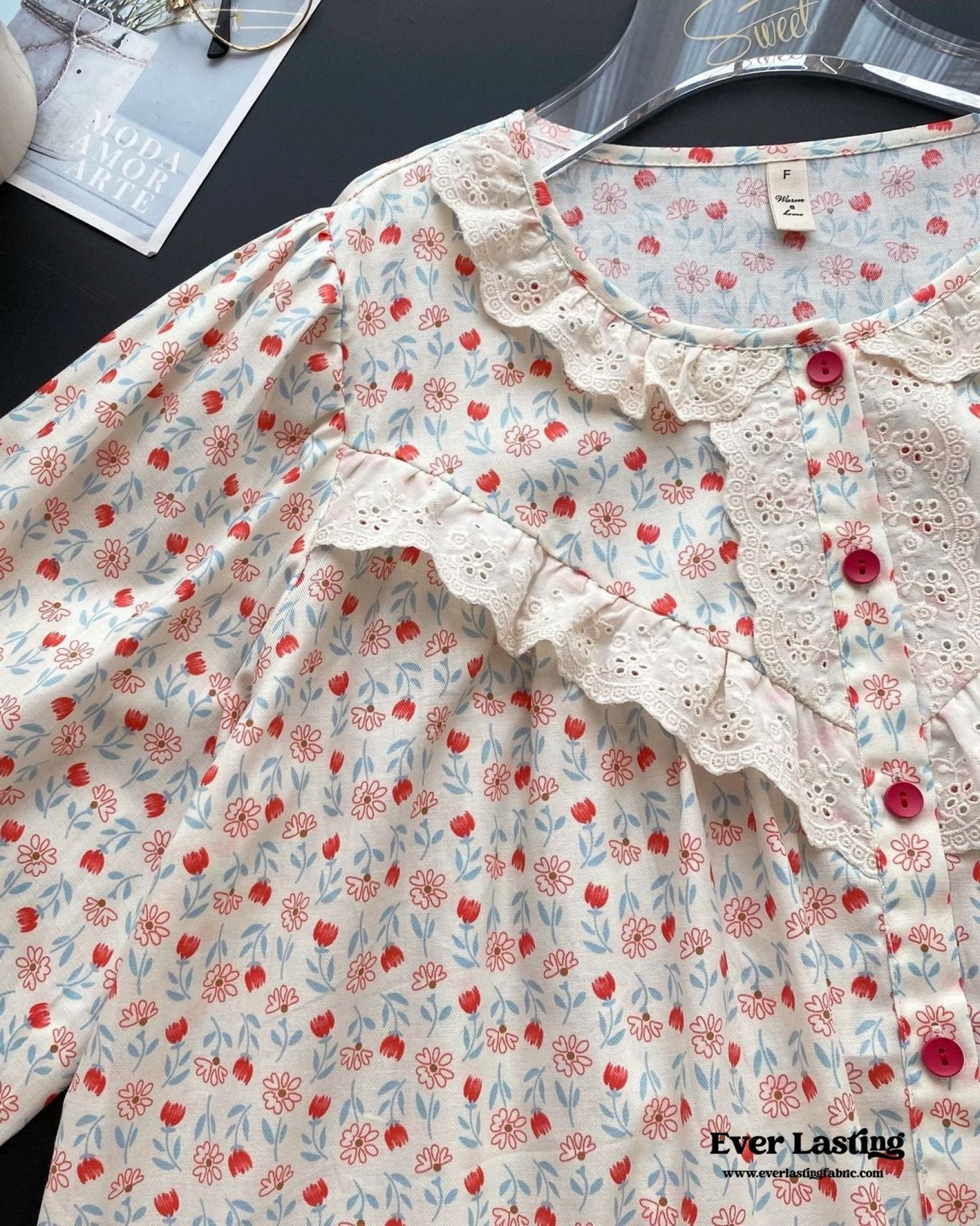 Amie Lace Spring Floral Pajamas - Ever Lasting