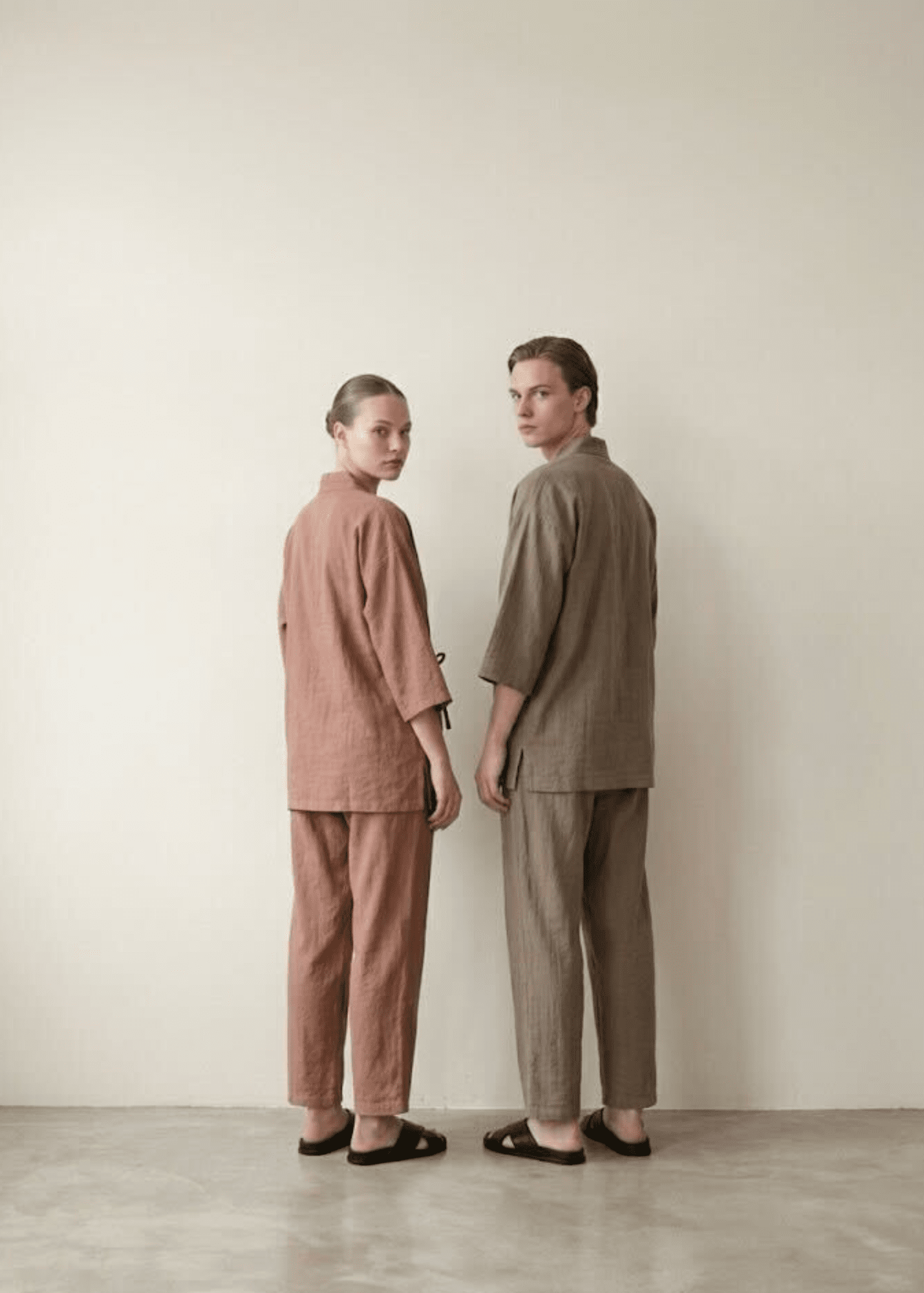 - Ever Lasting - Anaïs Japanese Style Cotton Kimono Pajama Set / Dark Red (Unisex) - Pajamas - Ever Lasting