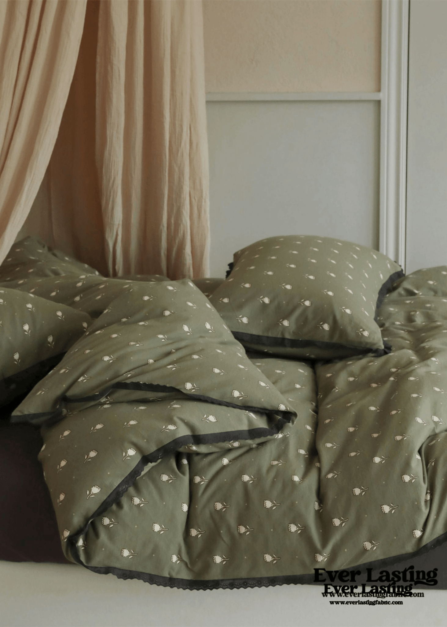 Anaya Rose French Vintage Bedding Set / Green + Brown - Ever Lasting