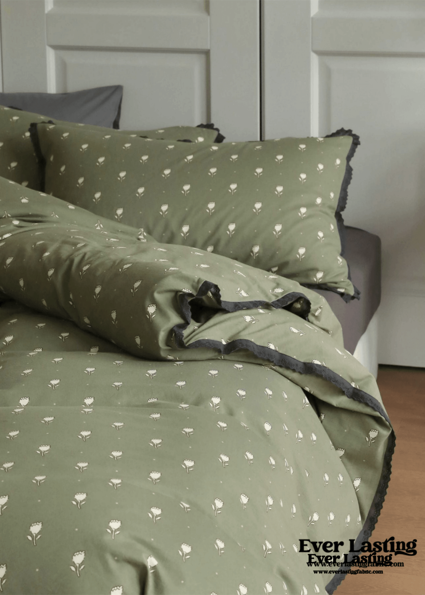 Anaya Rose French Vintage Bedding Set / Green + Brown - Ever Lasting