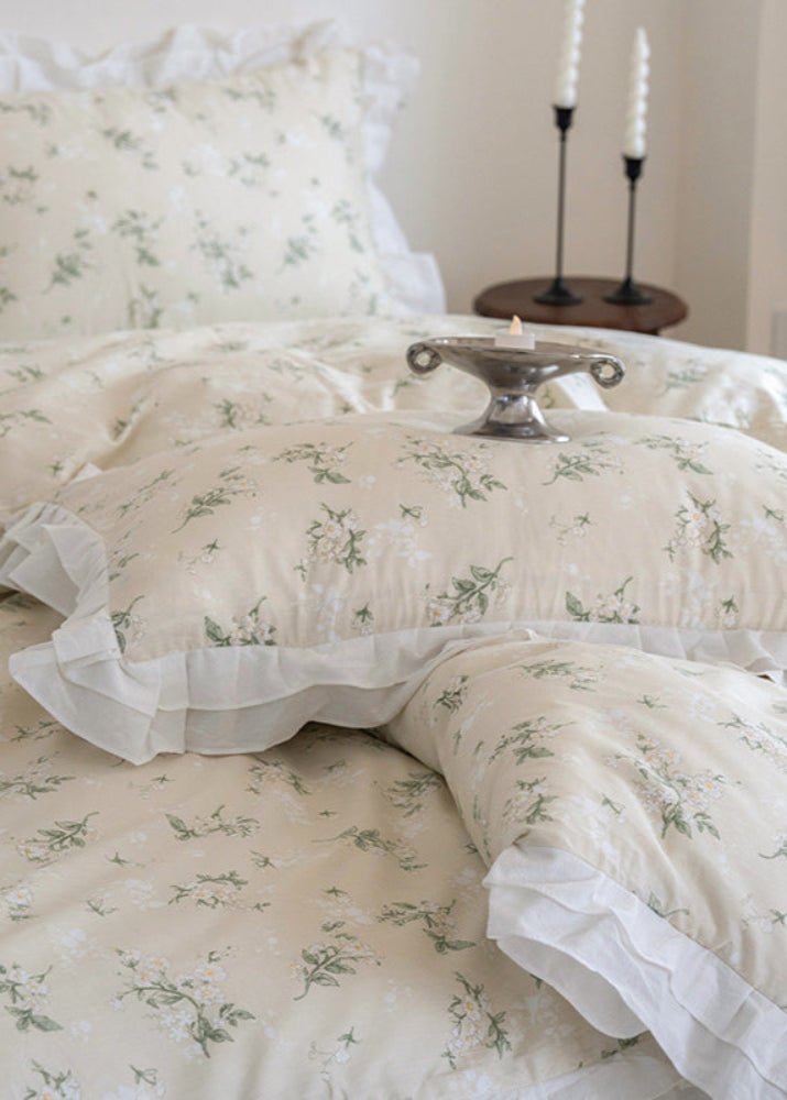 Annie Lace Ruffle Floral Bedding Set / Blue - Ever Lasting