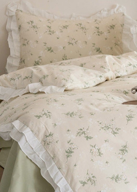 Annie Lace Ruffle Floral Bedding Set / Blue - Ever Lasting