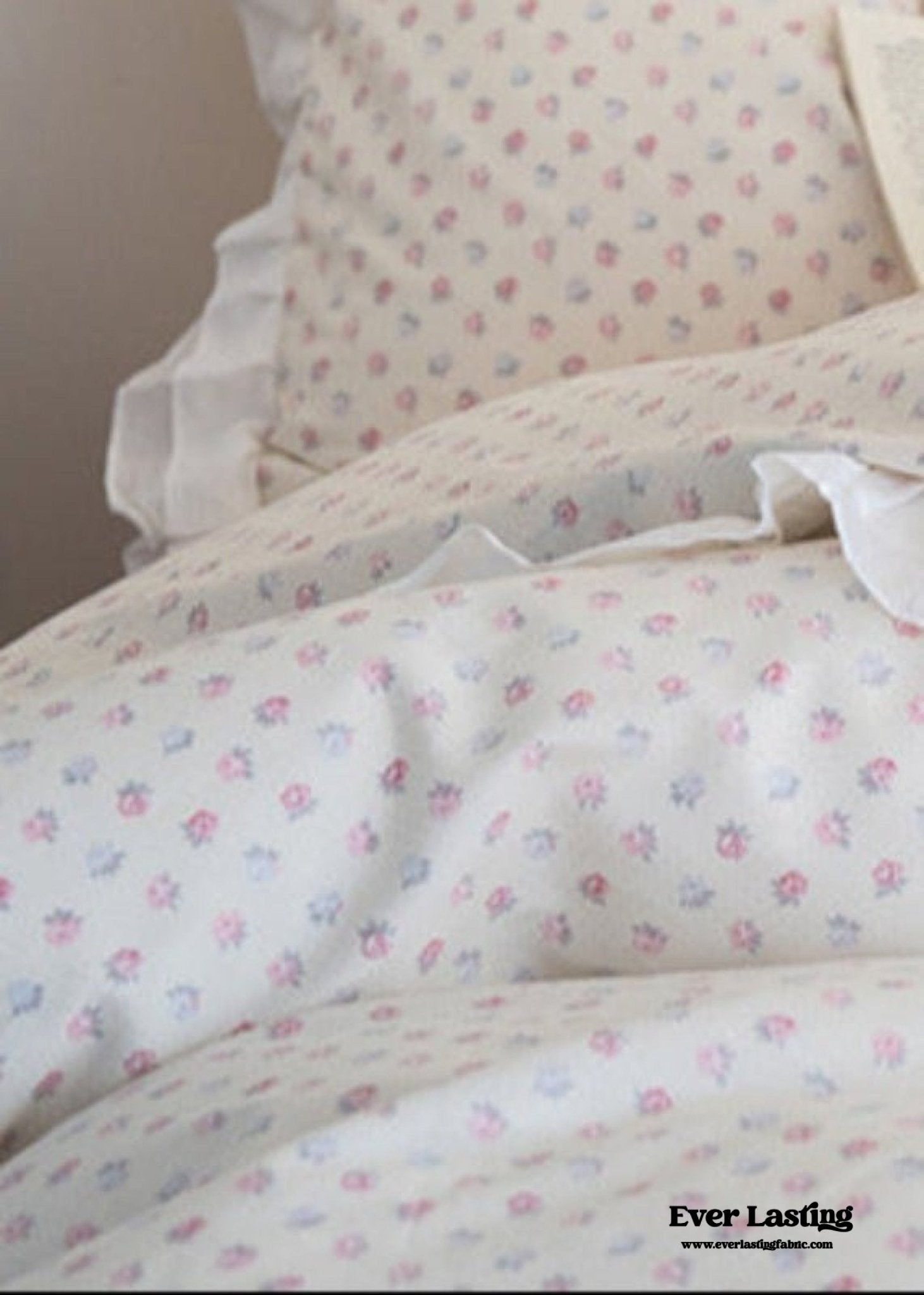 Annie Lace Ruffle Floral Bedding Set / Pink - Ever Lasting