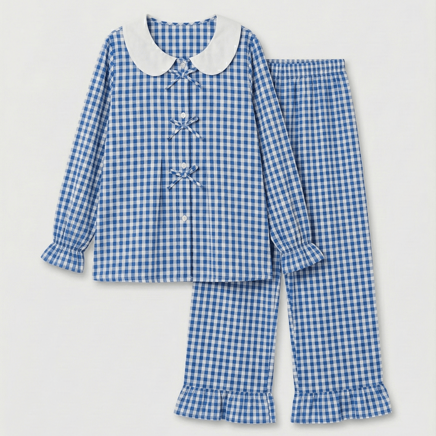 - Ever Lasting - Annie Soft Gingham Lounge Set / Black - Pajamas - Ever Lasting
