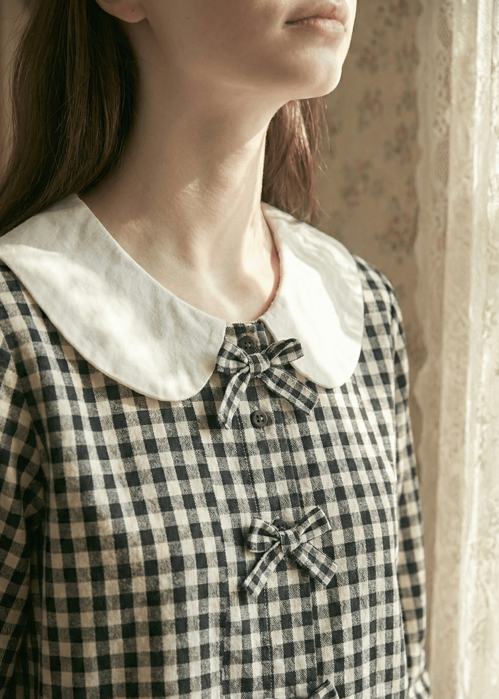 - Ever Lasting - Annie Soft Gingham Lounge Set / Black - Pajamas - Ever Lasting