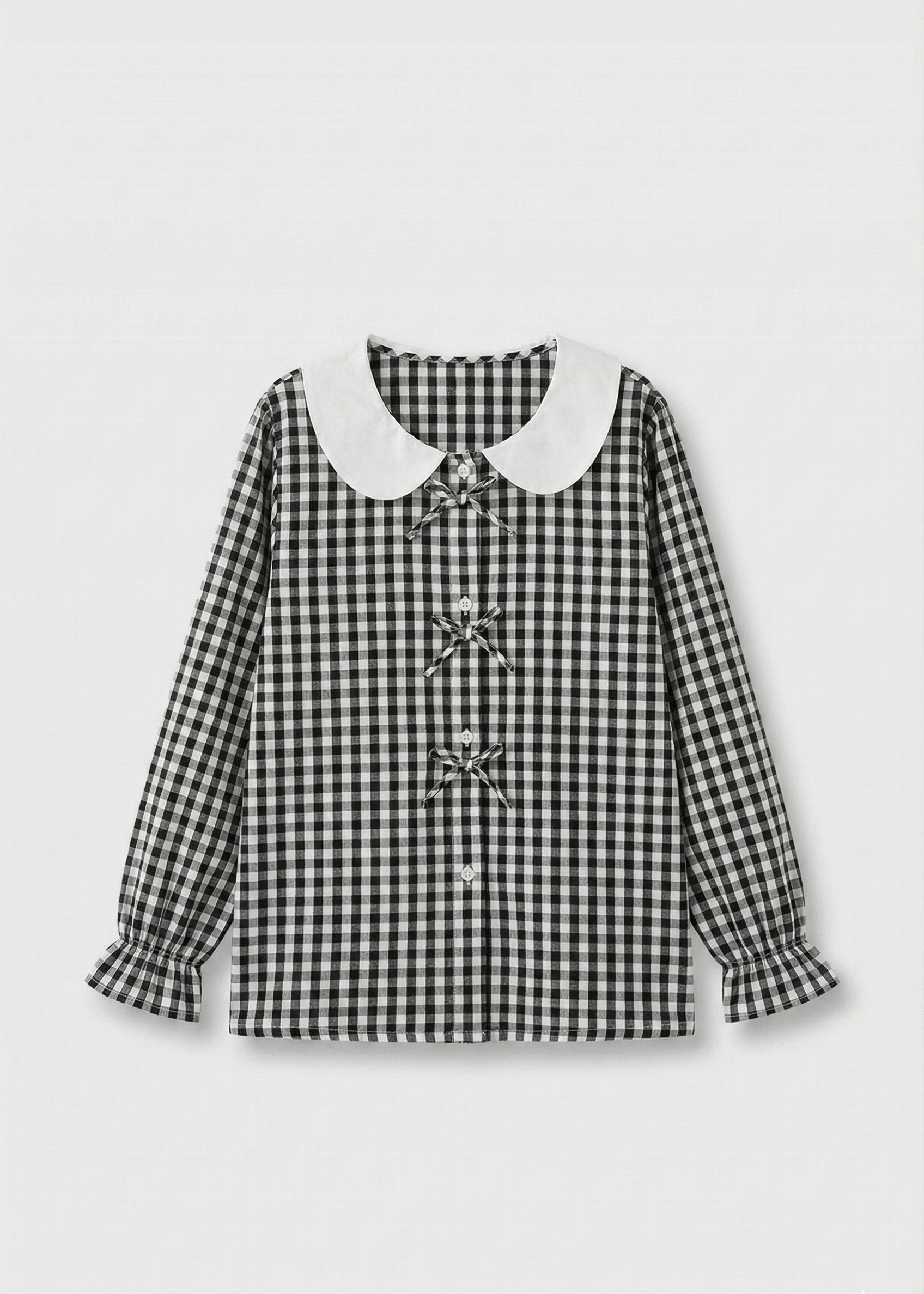 - Ever Lasting - Annie Soft Gingham Lounge Set / Black - Pajamas - Ever Lasting