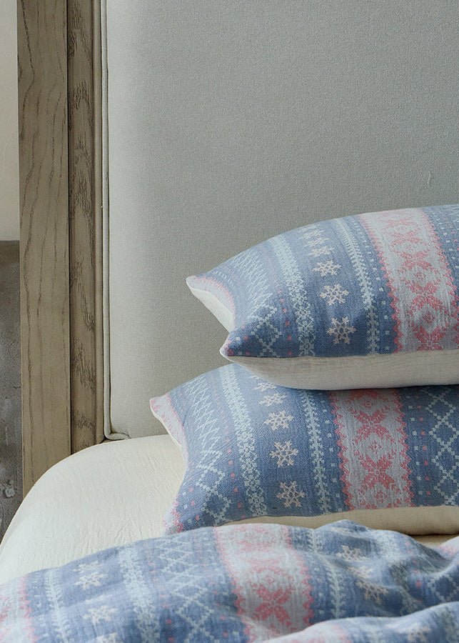 - Ever Lasting - Anya Striped Jacquard Bedding Set / Blue - Bedding Set - Ever Lasting