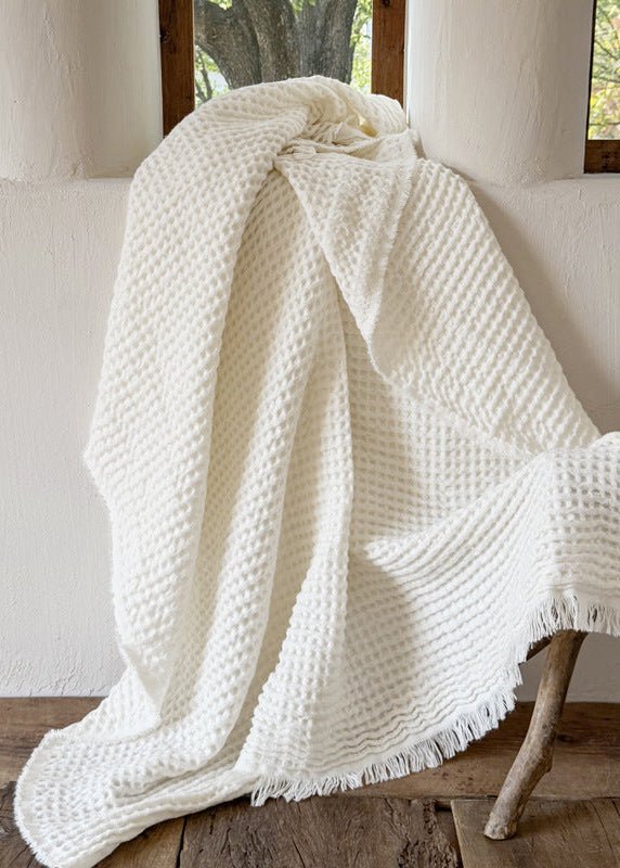 - Ever Lasting - Arabella Tassel Throw Blanket / Brown - Blanket - Ever Lasting