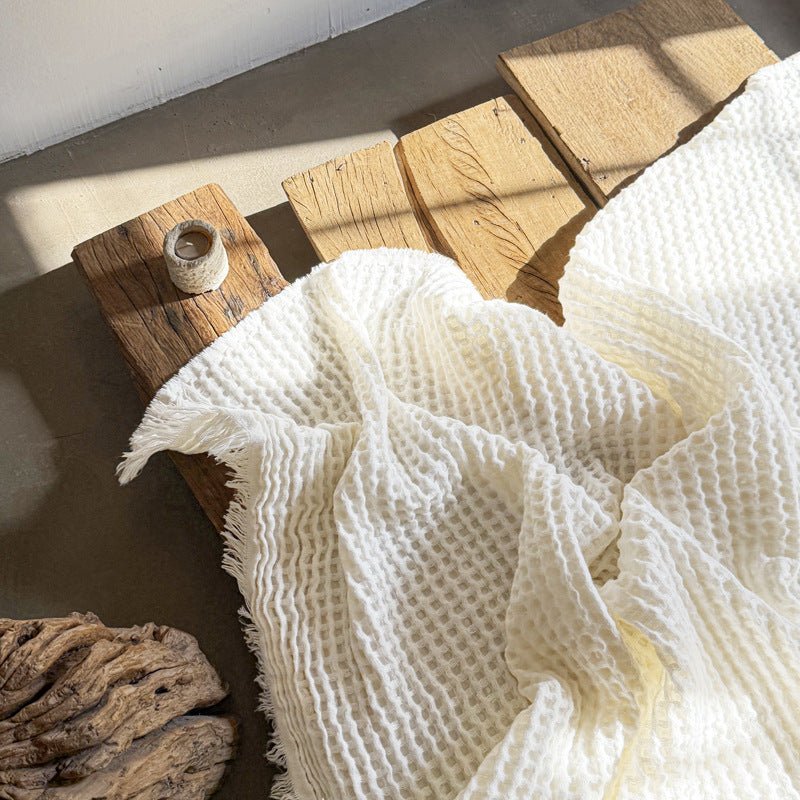 - Ever Lasting - Arabella Tassel Throw Blanket / Brown - Blanket - Ever Lasting