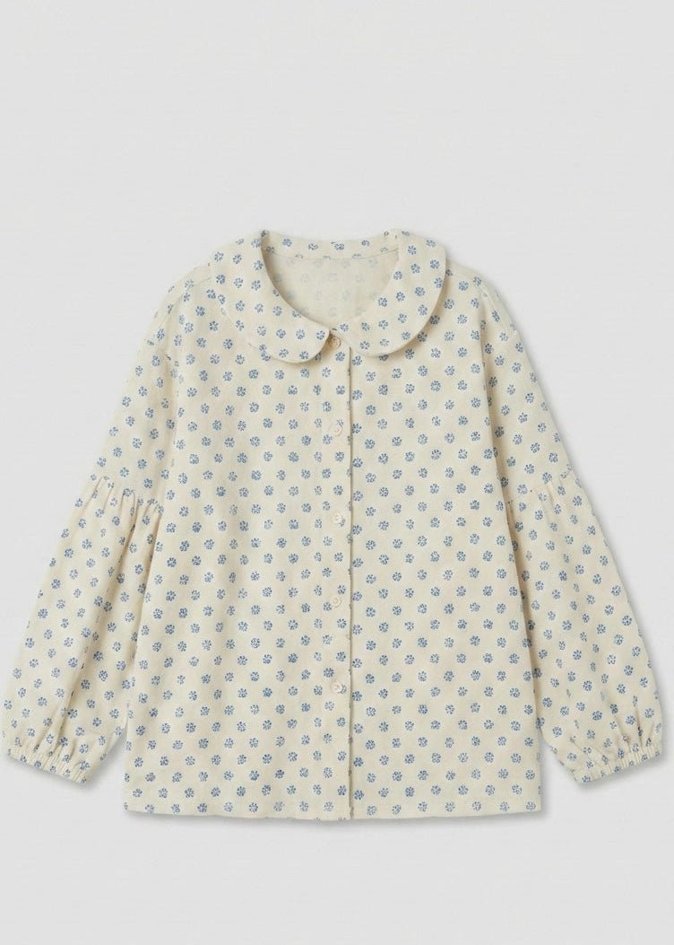 - Ever Lasting - Aria Ruffle Floral Pajama Set / Beige - Pajamas - Ever Lasting