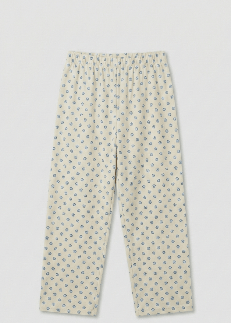 - Ever Lasting - Aria Ruffle Floral Pajama Set / Beige - Pajamas - Ever Lasting