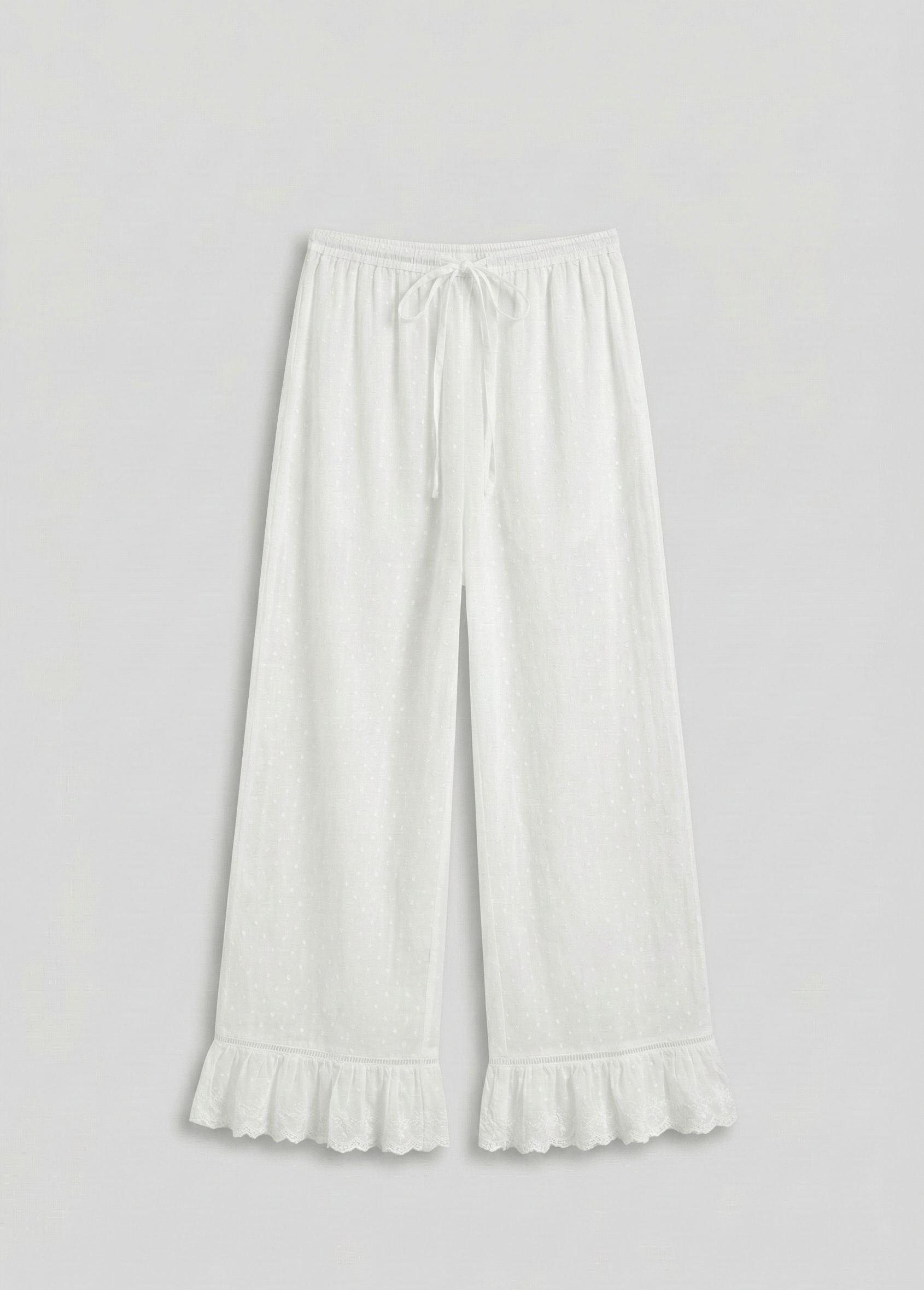 - Ever Lasting - Arielle Cotton Embroidered Lounge Set / White - Pajamas - Ever Lasting