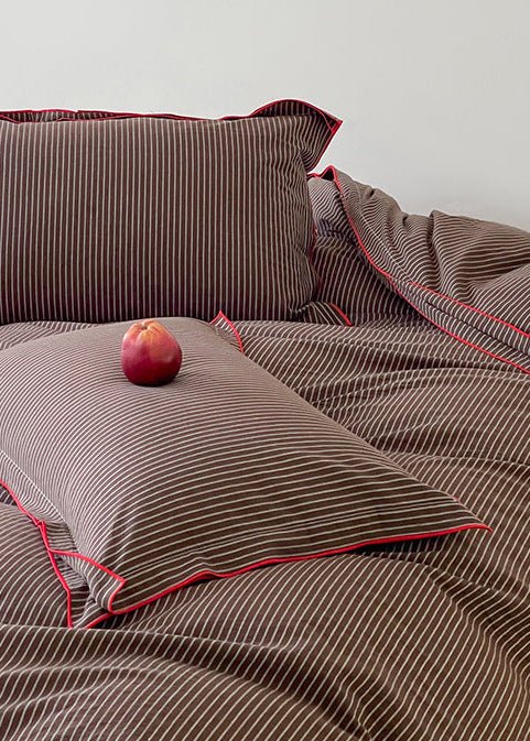 - Ever Lasting - Arthur Pinstripe Bedding Set / Black - Bedding Set - Ever Lasting
