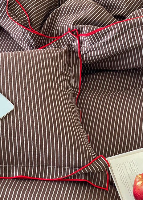 - Ever Lasting - Arthur Pinstripe Bedding Set / Black - Bedding Set - Ever Lasting