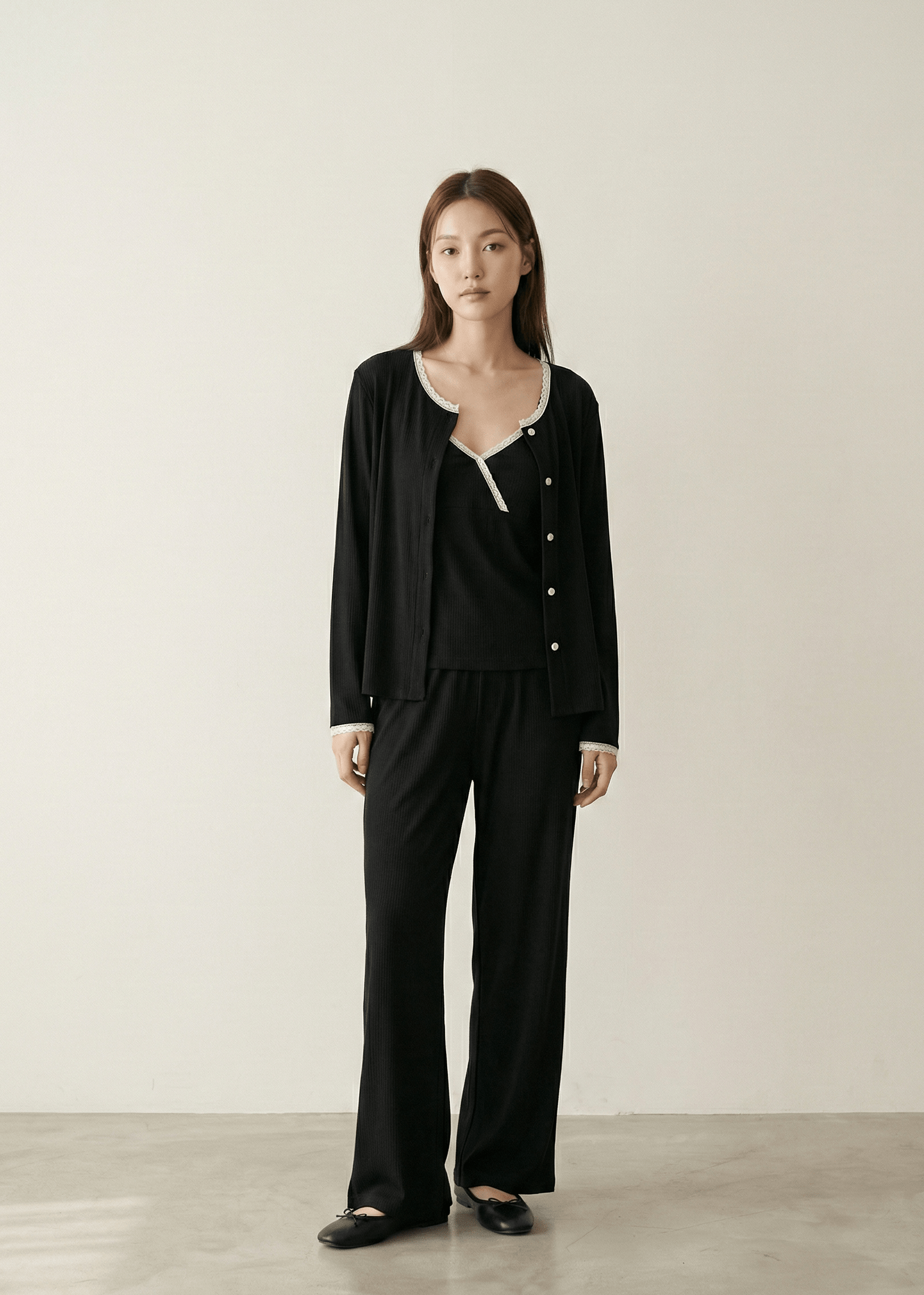 - Ever Lasting - Aspen Long - Sleeve Velvet Pajama Set / Black - Pajamas - Ever Lasting