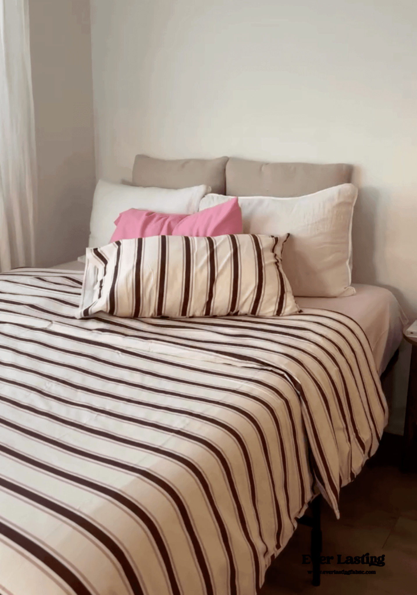 Assorted Washed Cotton Striped Duvet Cover / Forest Green - Ever Lasting