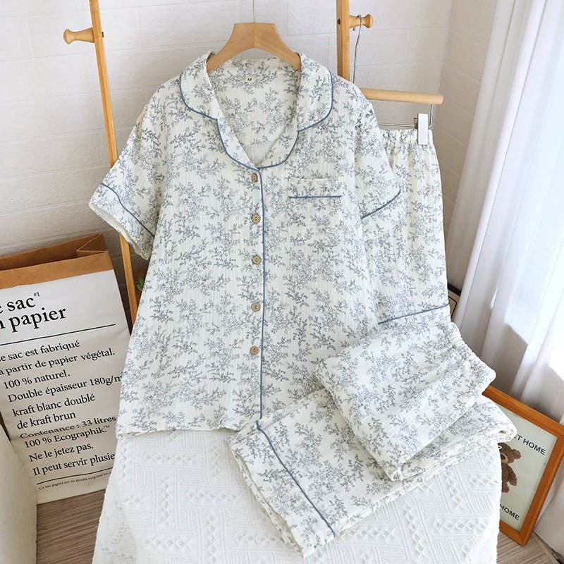 -Ever Lasting - Auralis Shorts & Long-Pant Floral Pajama Set / Green -Pajamas -Ever Lasting