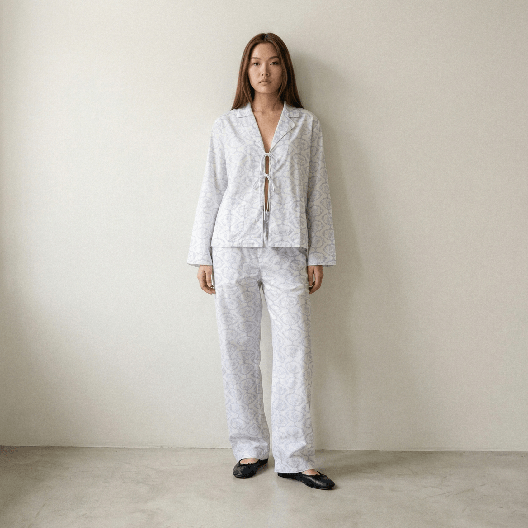 - Ever Lasting - Aurora Lace - Up Lapel Pajama Set / Blue - Pajamas - Ever Lasting
