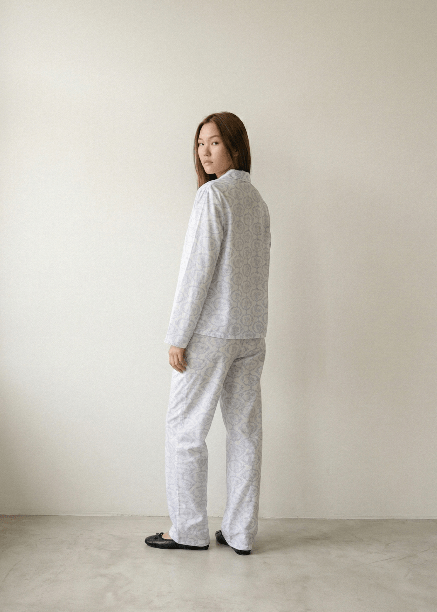 - Ever Lasting - Aurora Lace - Up Lapel Pajama Set / Blue - Pajamas - Ever Lasting