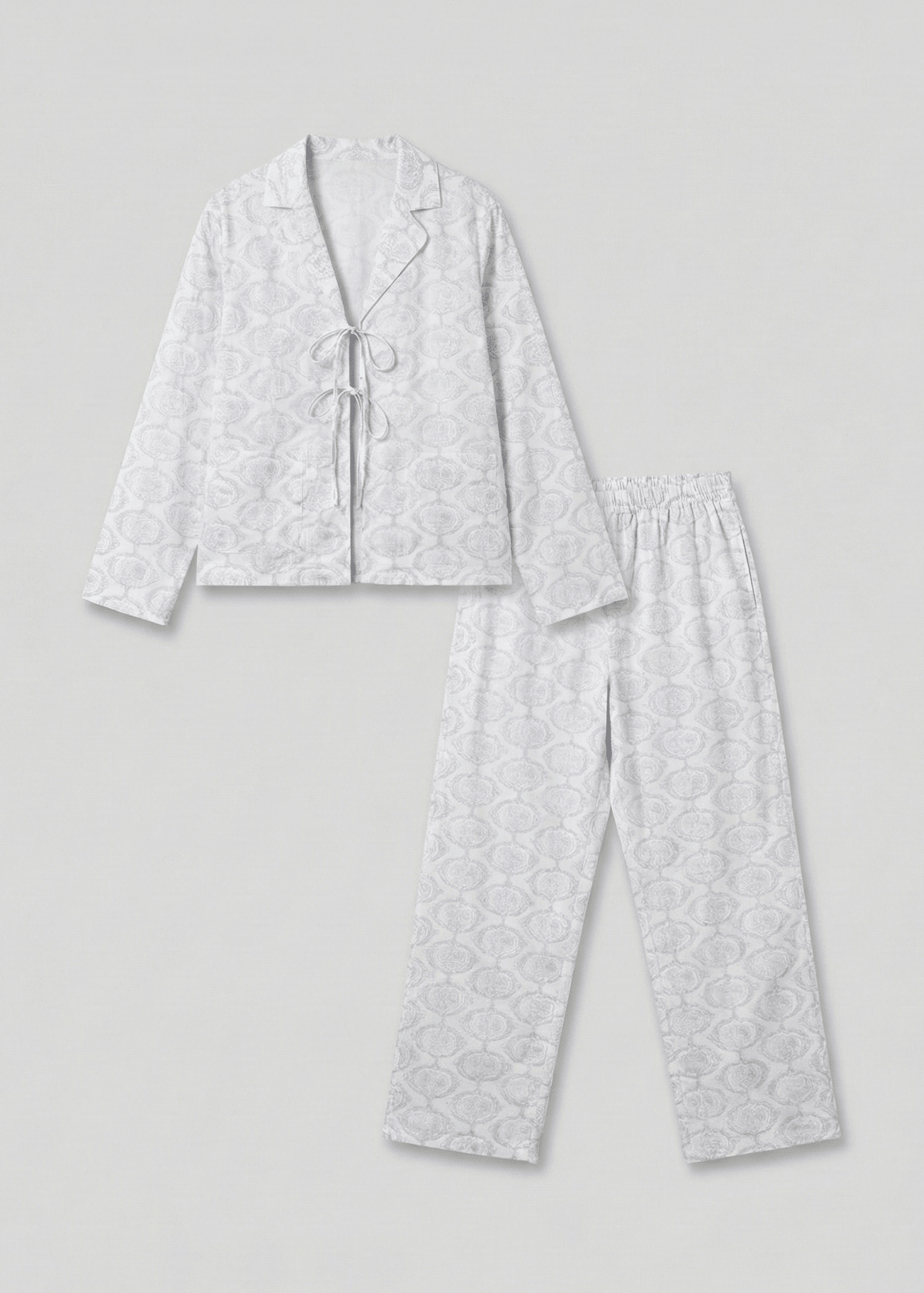 - Ever Lasting - Aurora Lace - Up Lapel Pajama Set / Blue - Pajamas - Ever Lasting