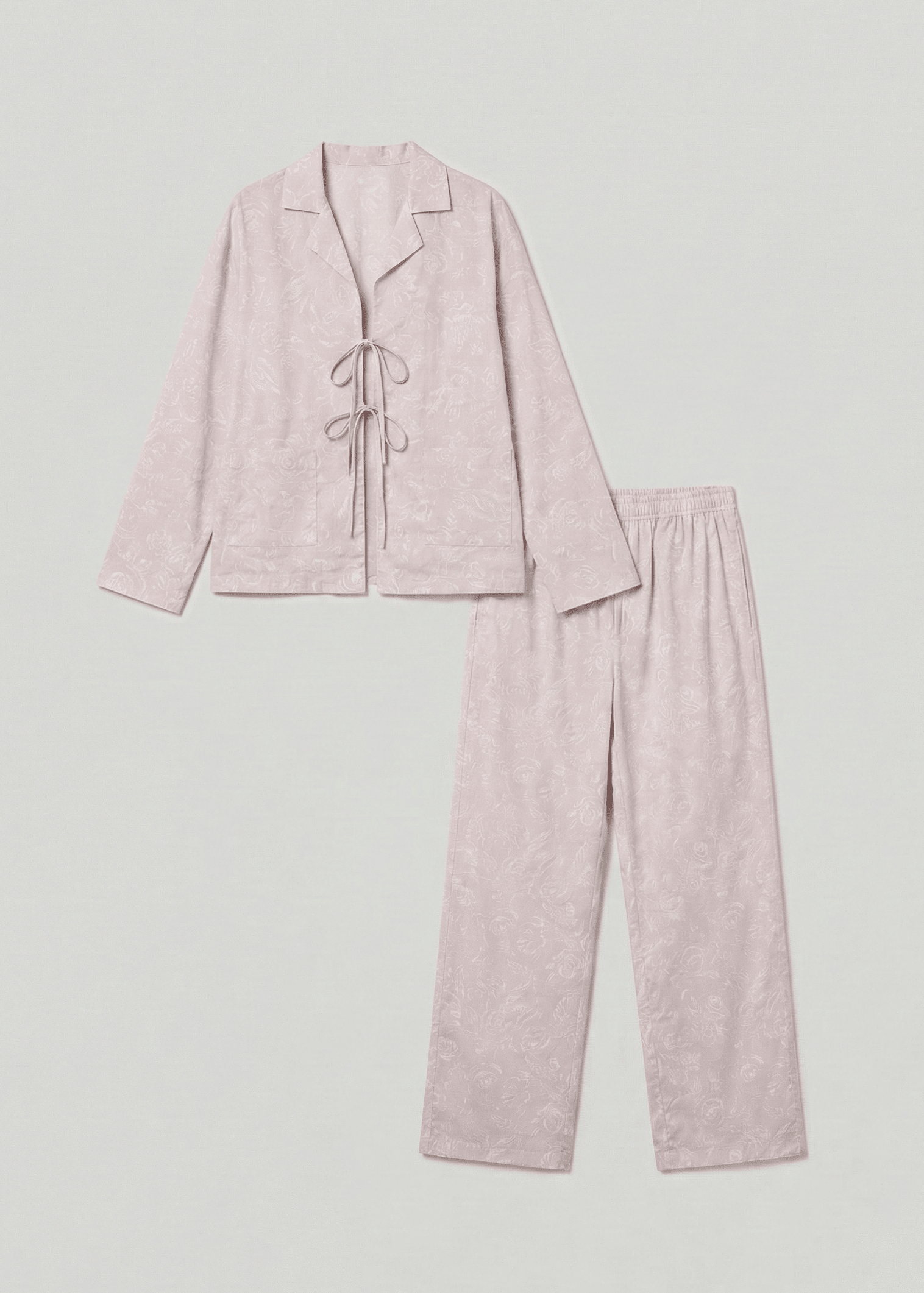 - Ever Lasting - Aurora Lace - Up Lapel Pajama Set / Blue - Pajamas - Ever Lasting