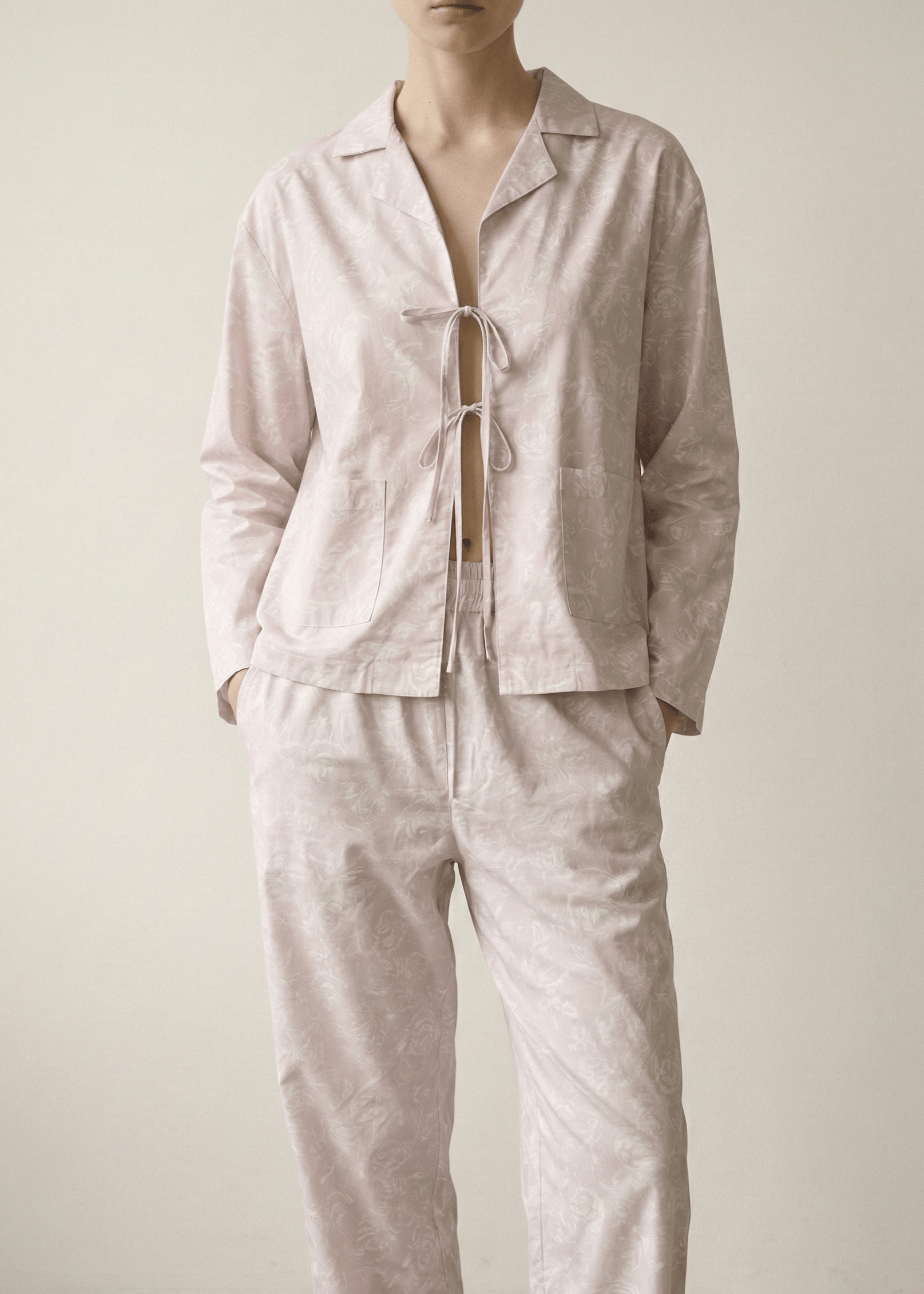 - Ever Lasting - Aurora Lace - Up Lapel Pajama Set / Blue - Pajamas - Ever Lasting