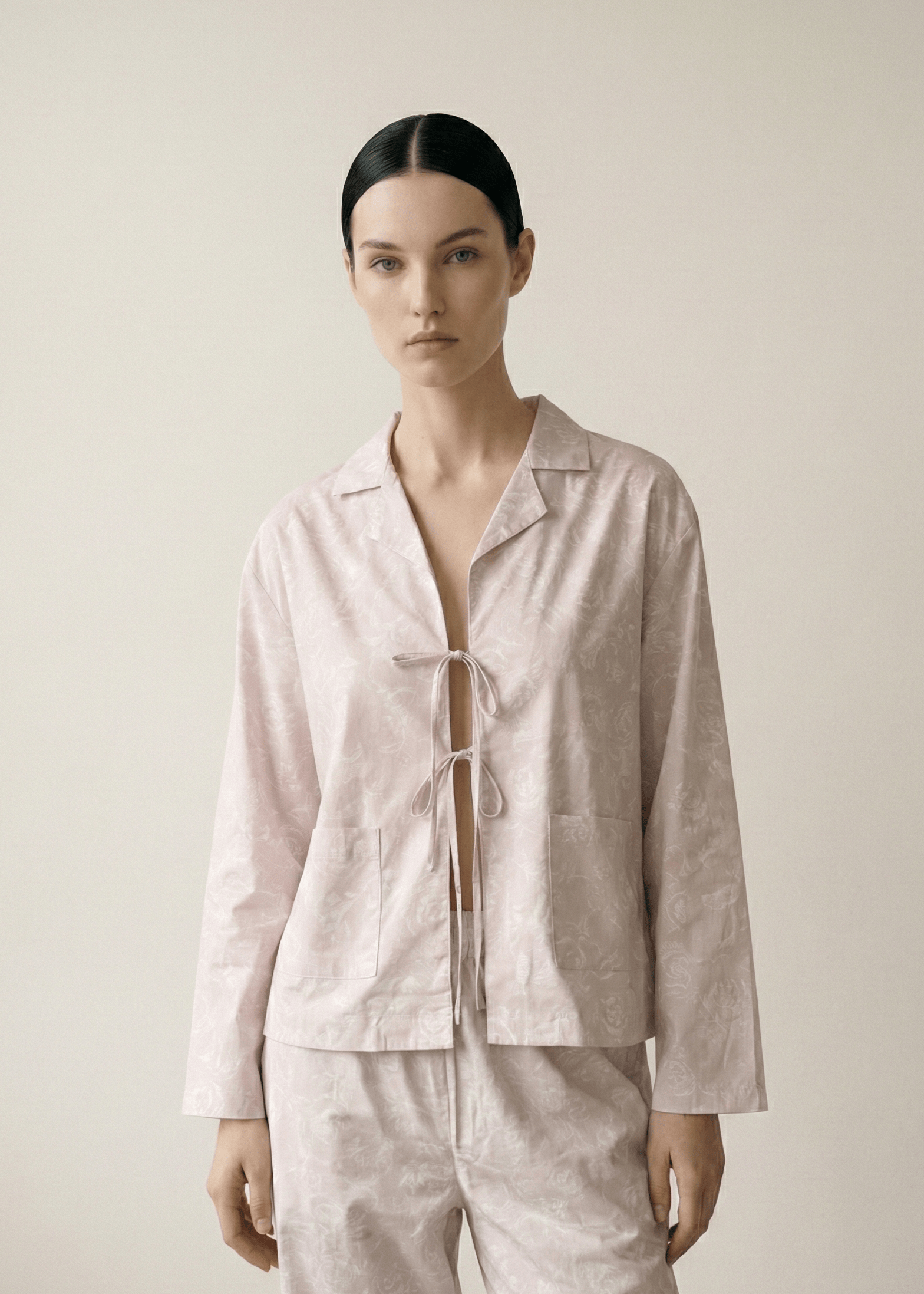 - Ever Lasting - Aurora Lace - Up Lapel Pajama Set / Blue - Pajamas - Ever Lasting