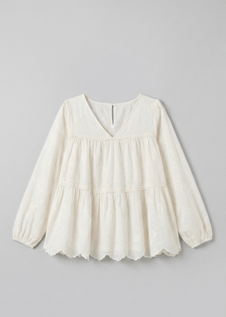 - Ever Lasting - Avery Long - Sleeve & Long - Pant Floral Pajama Set / White - Pajamas - Ever Lasting