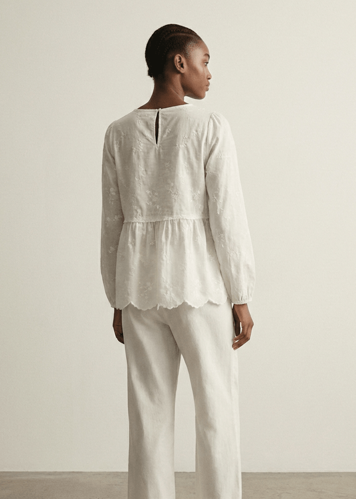 - Ever Lasting - Avery Long - Sleeve & Long - Pant Floral Pajama Set / White - Pajamas - Ever Lasting