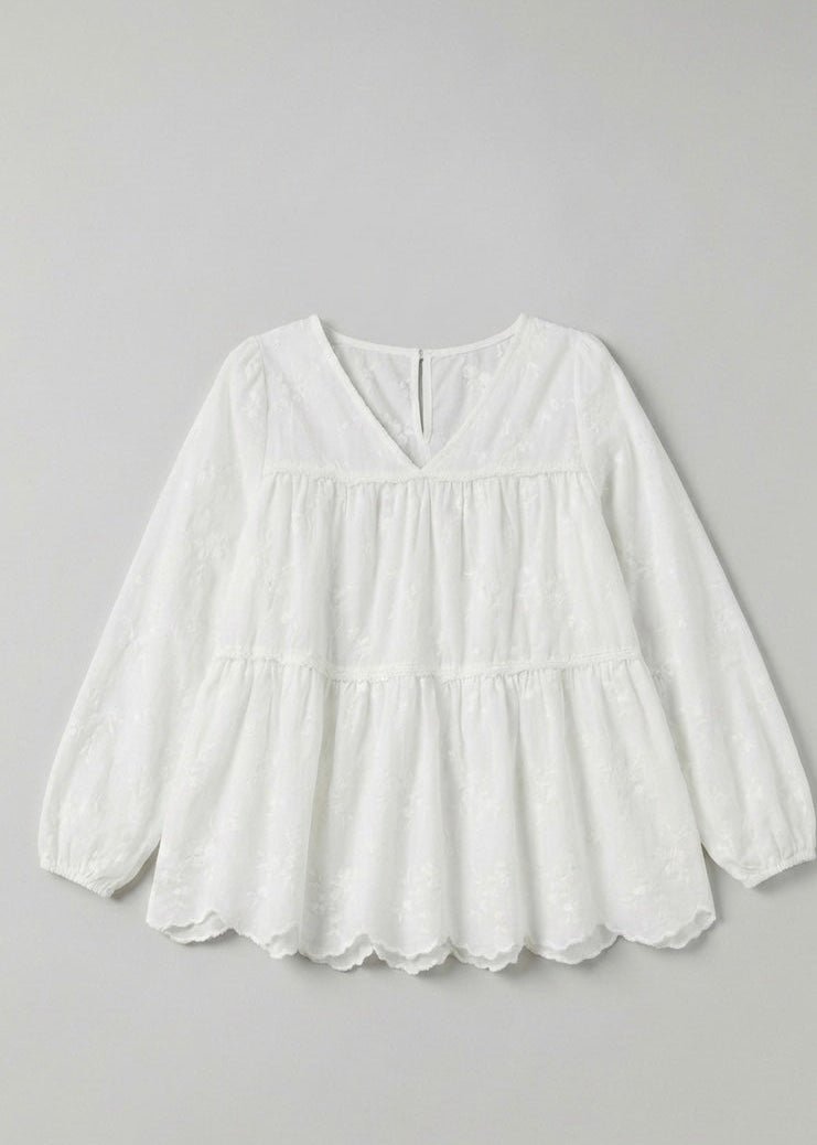 - Ever Lasting - Avery Long - Sleeve & Long - Pant Floral Pajama Set / White - Pajamas - Ever Lasting