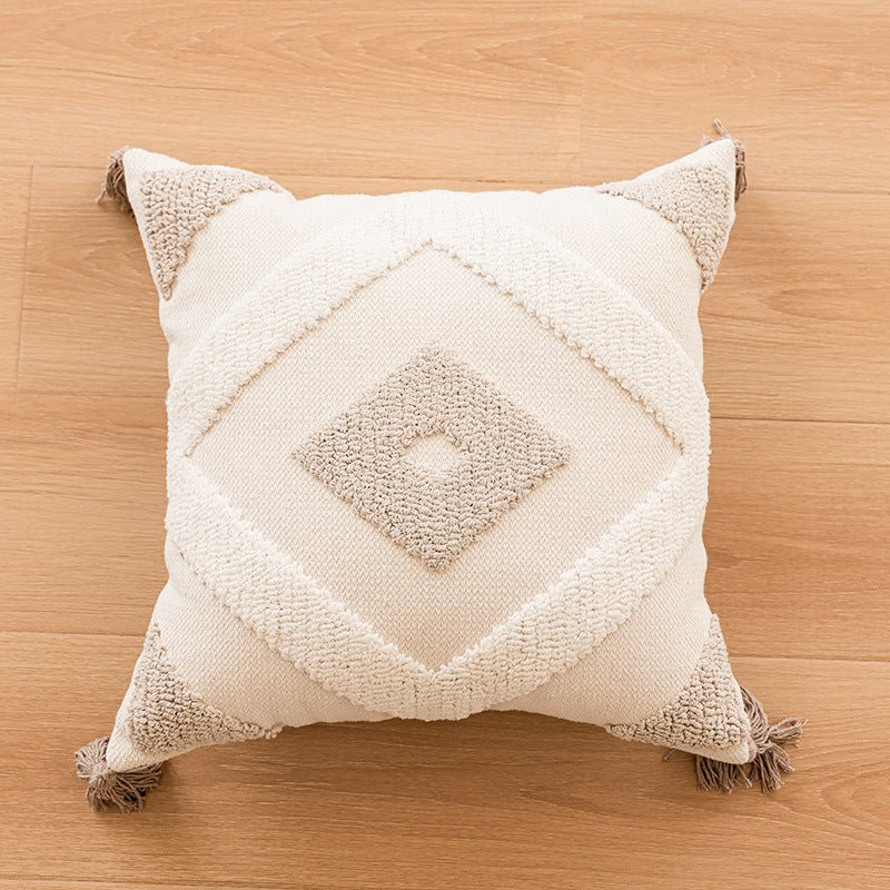Beige Sandstone Square Tufted Pillowcase Decor Pillows - Ever Lasting