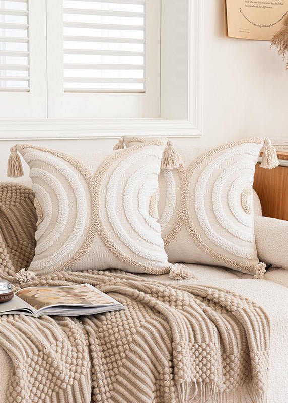 Beige Sandstone Square Tufted Pillowcase Decor Pillows - Ever Lasting