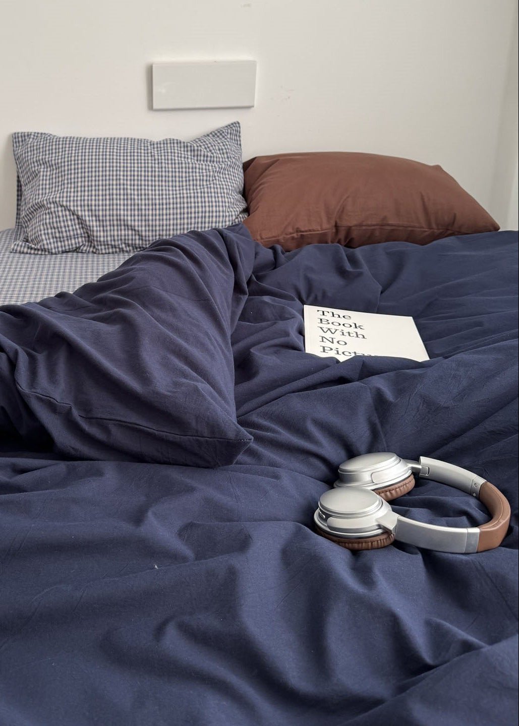 -Ever Lasting - Bennett Gingham Bedding Set / White + Brown -Bedding Set -Ever Lasting
