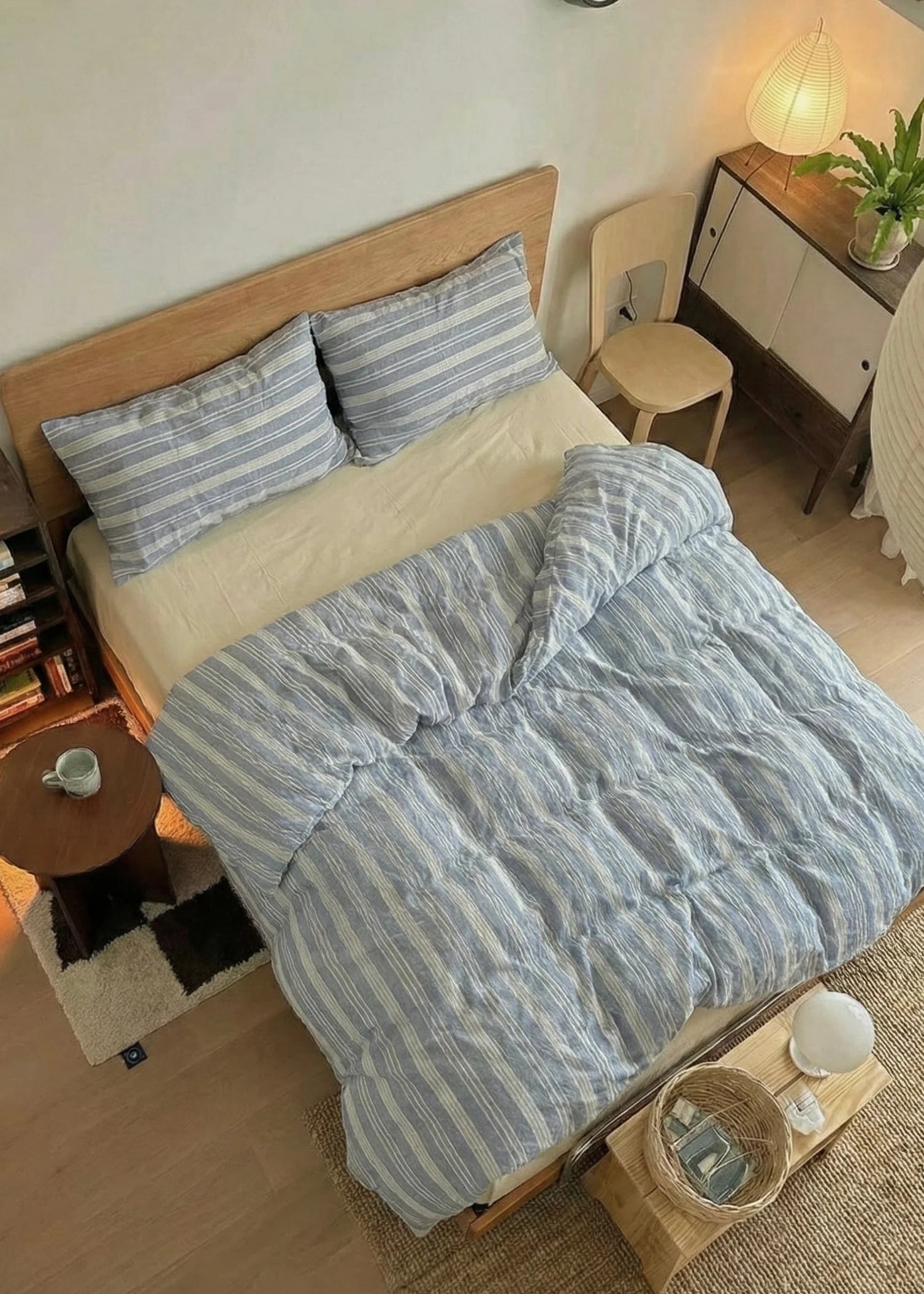 - Ever Lasting - Blue Striped Washed Cotton Bedding Bundle - Bedding Bundle - Ever Lasting