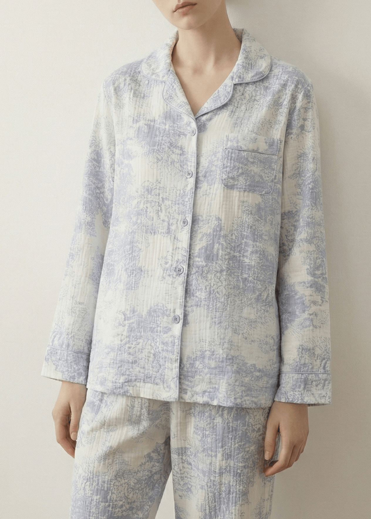 - Ever Lasting - Blush Mist Cotton Pajama Set / Blue - Pajamas - Ever Lasting