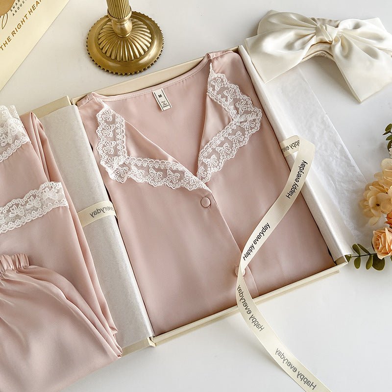 Blush Pink Silky Lace Pajama Set (Final Sale) - Ever Lasting