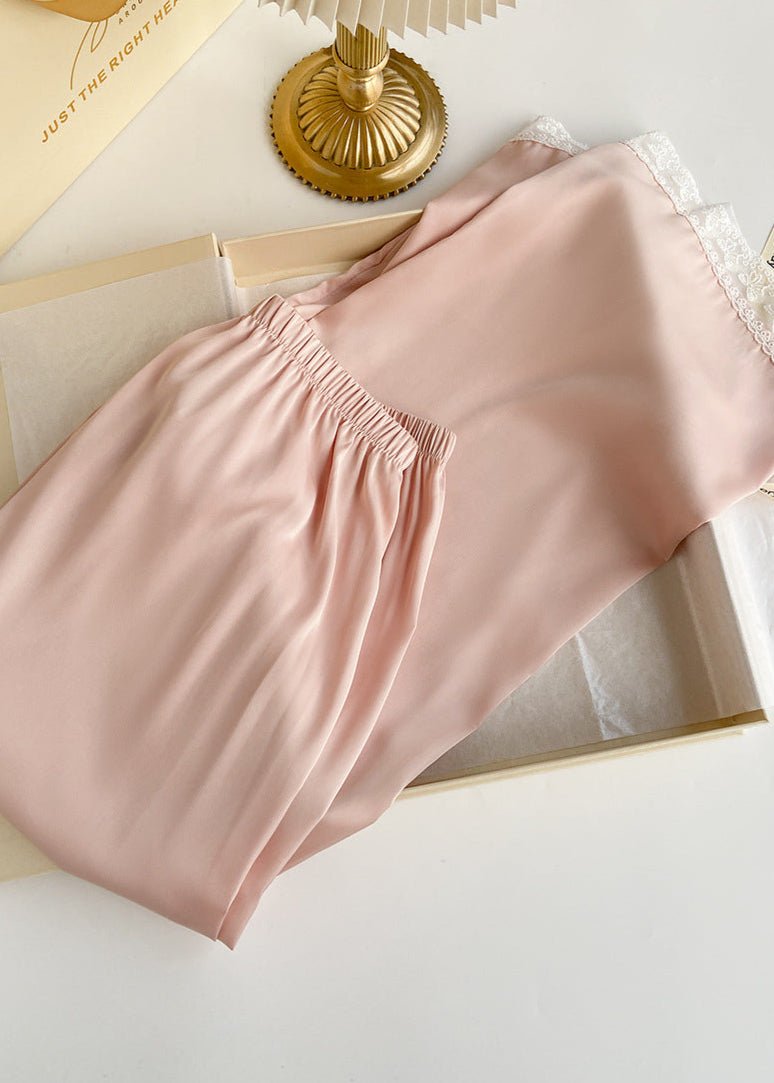 Blush Pink Silky Lace Pajama Set (Final Sale) - Ever Lasting